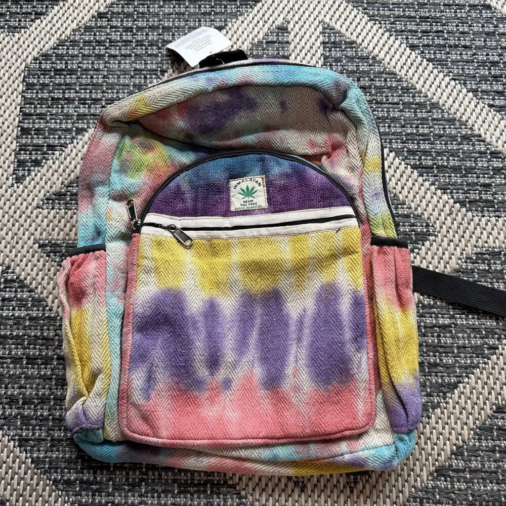 Rising International Made in Nepal Hemp Backpack - Tie Dye